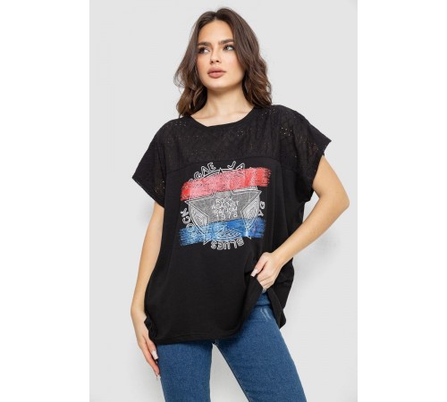 Футболка женская с принтом, цвет черный, 244RW532