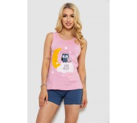 Піжама жіноча з принтом, колір рожевий, 243R24238