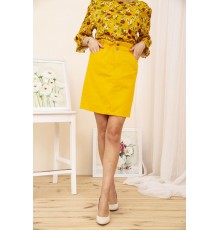 Джинсова міні-спідниця, темно-жовтого кольору, 164R2023