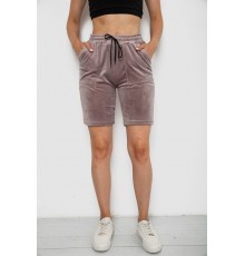Шорти жіночі однотонні велюрові, колір мокко, 238R58169