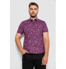 Сорочка чоловіча з принтом, колір сливовий, 214R6917-9