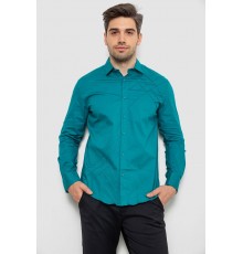 Сорочка чоловіча однотонна, колір зелений, 214R7466