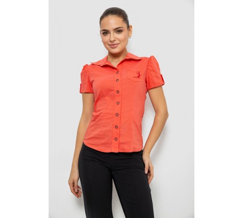 Рубашка женская однотонная, цвет коралловый, 230R070