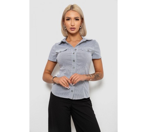 Рубашка классическая в полоску, цвет серый, 230R667