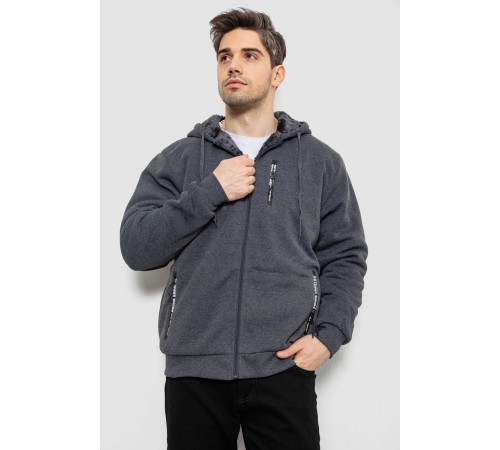 Кофта чоловіча на блискавці 44R2652, колір темно-сірий, 244R2652