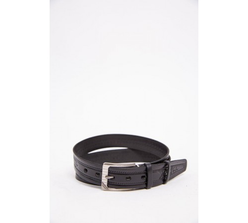 Чоловічий ремінь із шкірзаму, чорного кольору, 196R35U1W70