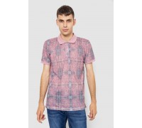 Поло чоловіче з принтом, колір пудрово-сірий, 247R318