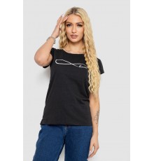 Футболка жіноча з принтом, колір чорний, 244R2207