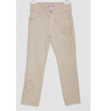 Джинси для дівчаток, колір бежевий, 247R10038
