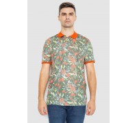 Поло чоловіче з принтом, колір оранжево-зелений, 247R310