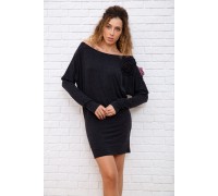 Шерстяное приталенное платье, темно-серого цвета, 167R147-1