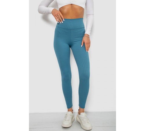 Лосини однотонні в рубчик, колір джинс, 244R312-5