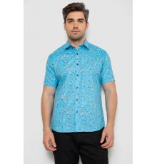 Сорочка чоловіча з принтом, колір блакитний, 214R6917-91
