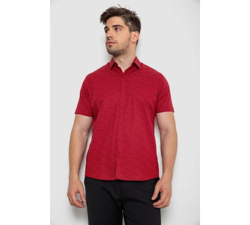 Сорочка чоловіча з принтом, колір червоний, 214R7339-1