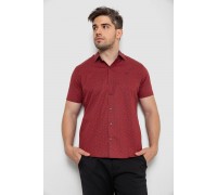 Рубашка мужская с принтом, цвет бордовый, 214R7340-1