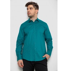 Сорочка чоловіча однотонна, колір зелений, 214R7466-1