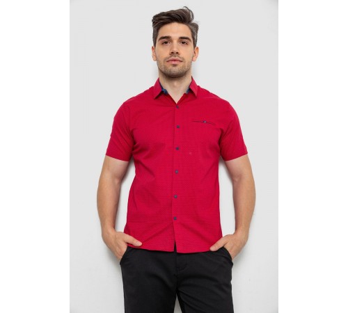 Сорочка чоловіча з принтом, колір червоний, 214R7143-1