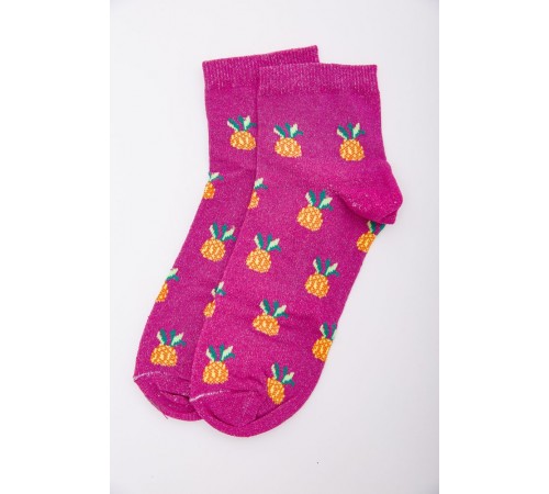 Жіночі шкарпетки, кольору фуксії з принтом, 167R362