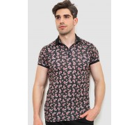 Поло чоловіче з принтом, колір чорний, 214R7003-1