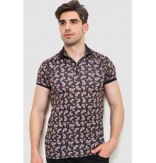 Поло чоловіче з принтом, колір чорний, 214R7003-1