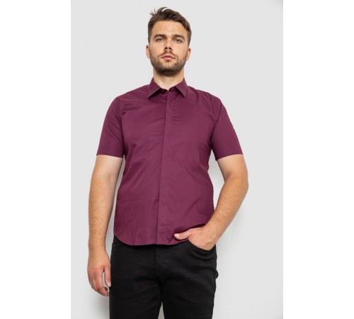 Сорочка чоловіча однотонна, колір сливовий, 214R6917