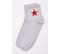 Жіночі шкарпетки, світло-сірого кольору з принтом, 167R404