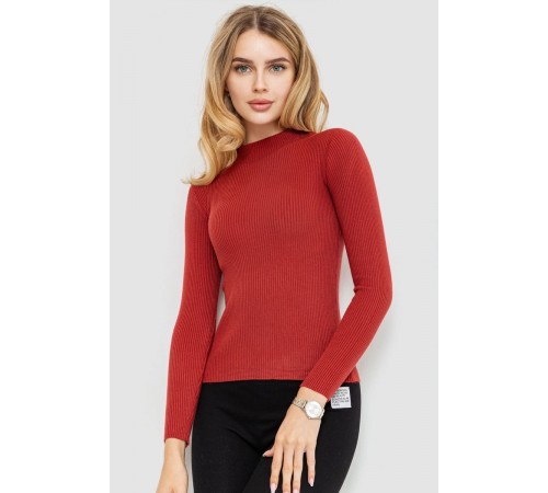 Водолазка жіноча однотонна, колір темно-кораловий, 204R019