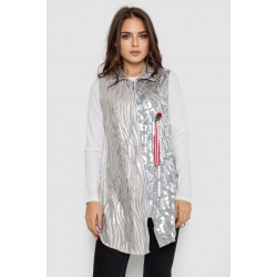 Платье на молнии в комплекте с лонгсливом, цвет серый, 247R16959