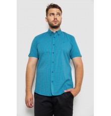 Сорочка чоловіча в клітинку, колір бірюзовий, 214R4564