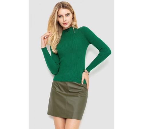 Водолазка трикотажна жіноча, колір зелений, 204R035