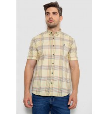 Сорочка чоловіча в клітку, колір жовтий, 214R244564