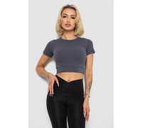 Футболка - топ женская в рубчик, цвет темно-серый, 238R58210