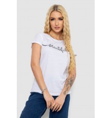 Футболка жіноча з принтом, колір білий, 244R2210-5