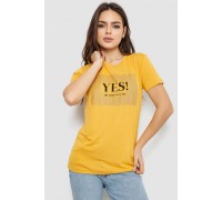 Футболка женская с принтом, цвет желтый, 244R507