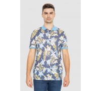 Поло чоловіче з принтом, колір сіро-блакитний, 247R315