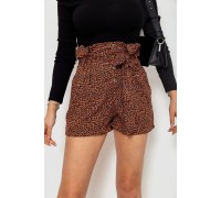 Шорты женские шифоновые, цвет коричнево-черный, 244R079