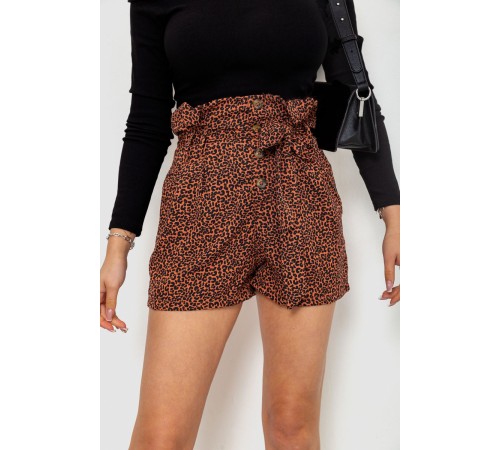 Шорти жіночі шифонові, колір коричнево-чорний, 244R079