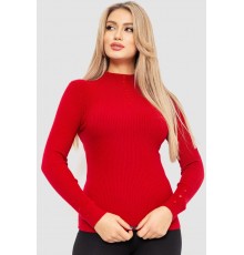 Водолазка жіноча в рубчик, колір бордовий, 204R044