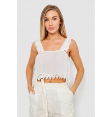 Топ жіночий однотонний, колір молочний, 244R313