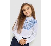 Блуза для дівчаток ошатна, колір біло-синій, 172R025