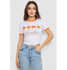 Футболка-топ женская с принтом, цвет белый, 244R604