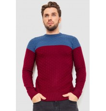 Светр чоловічий двокольоровий, колір синьо-бордовий, 161R1205