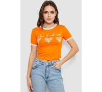 Футболка-топ жіноча з принтом, колір помаранчевий, 244R504