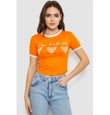 Футболка-топ женская с принтом, цвет оранжевый, 244R504