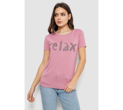 Футболка жіноча з принтом, колір пудровий, 244R610