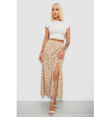 Спідниця софт із квітковим принтом, колір жовтий, 257R11