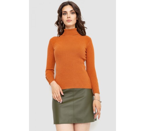 Гольф жіночий в рубчик, колір теракотовий, 204R036