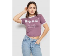 Футболка-топ жіноча з принтом, колір сливовий, 244R604