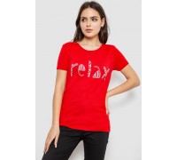 Футболка женская с принтом, цвет красный, 244R610