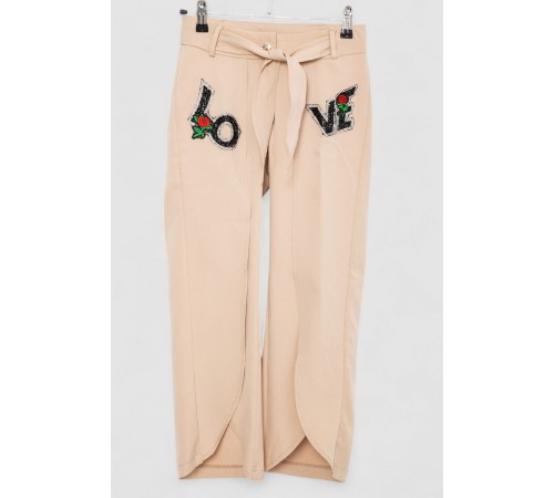 Штани для дівчаток вільного крою, колір бежевий, 247R3821